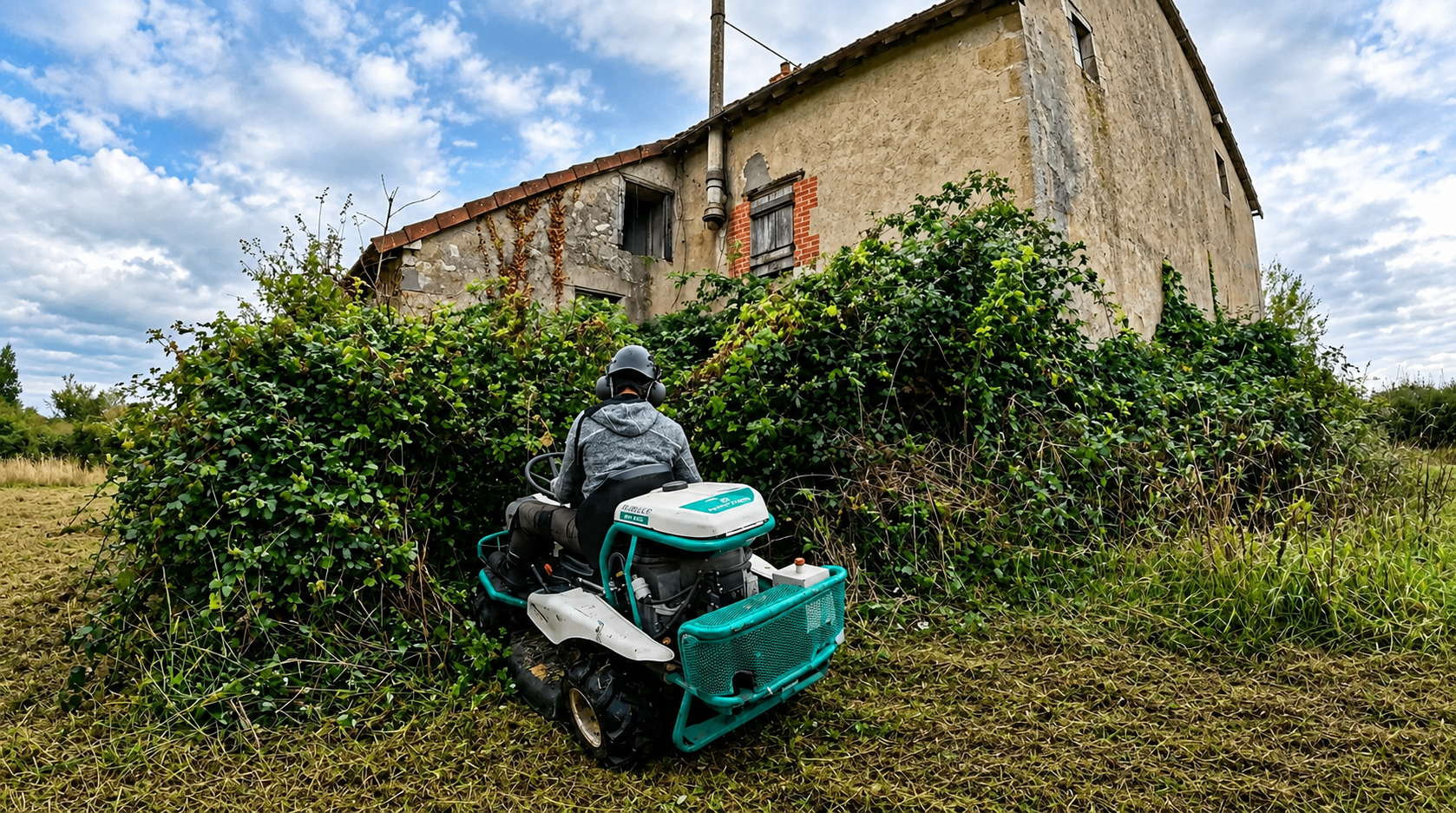 Débroussaillage de terrain dans l'Allier